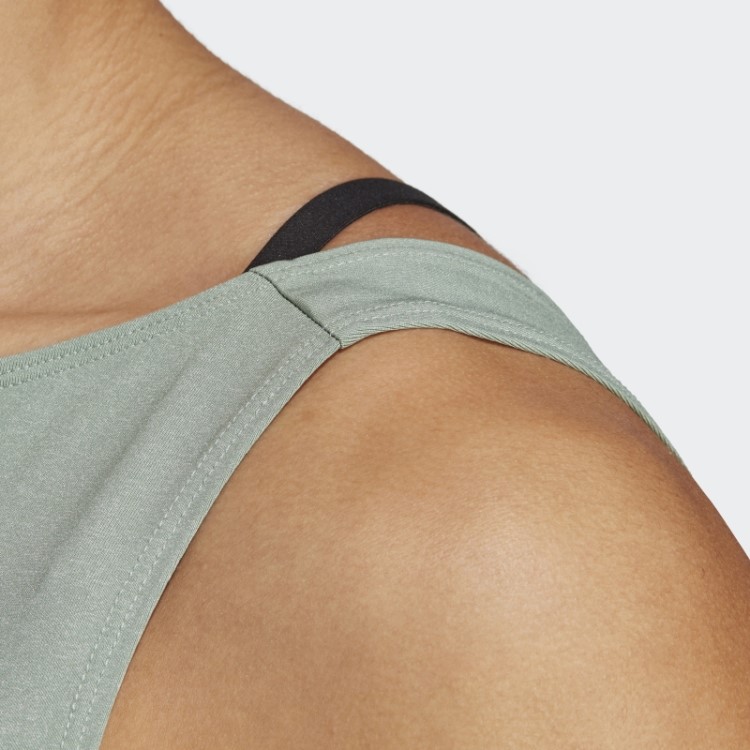 Regata Adidas Verde Prateada Yoga Studio Crop