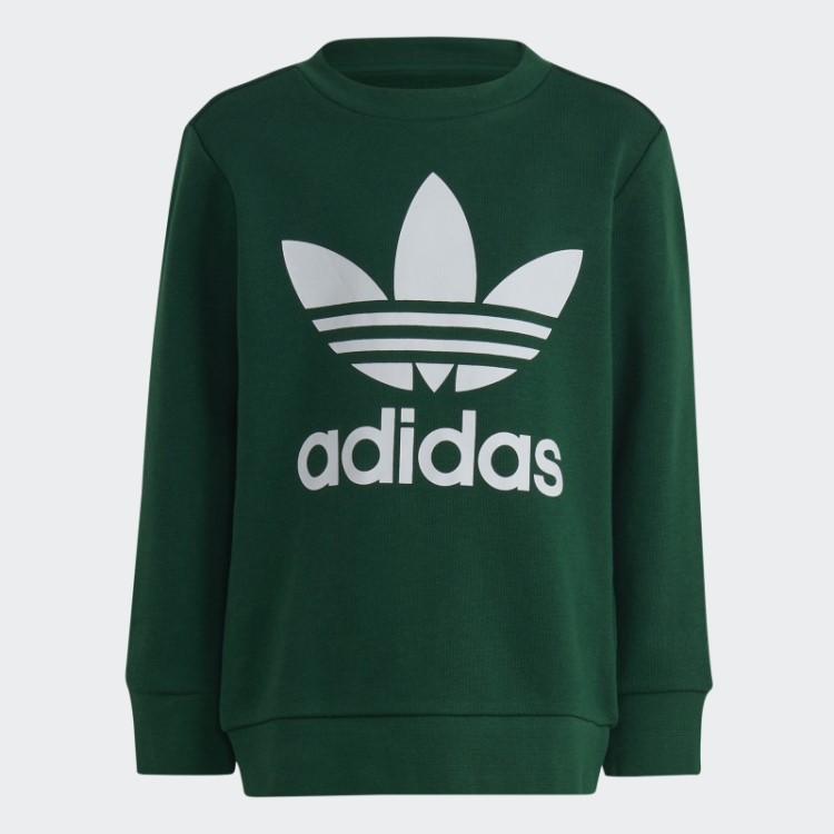 Conjunto De Tripulação Adidas Adicolor Verde Escuro