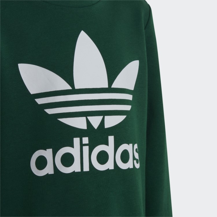 Conjunto De Tripulação Adidas Adicolor Verde Escuro