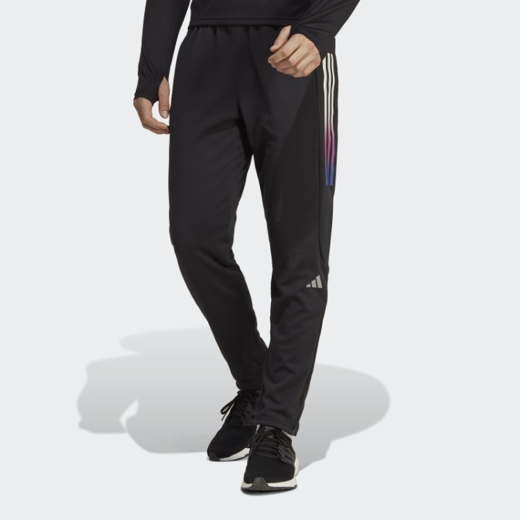 Calça Adidas Black Run Icons Com As Três Listras