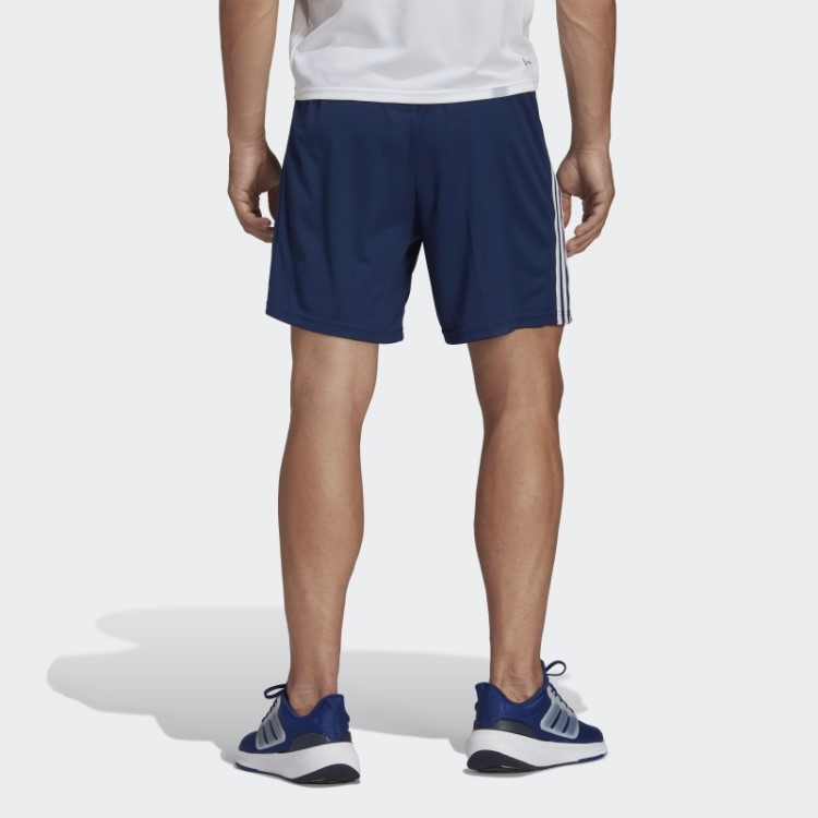 Short De Treino Adidas Azul Escuro Train Essentials Piqué Com As Três Listras