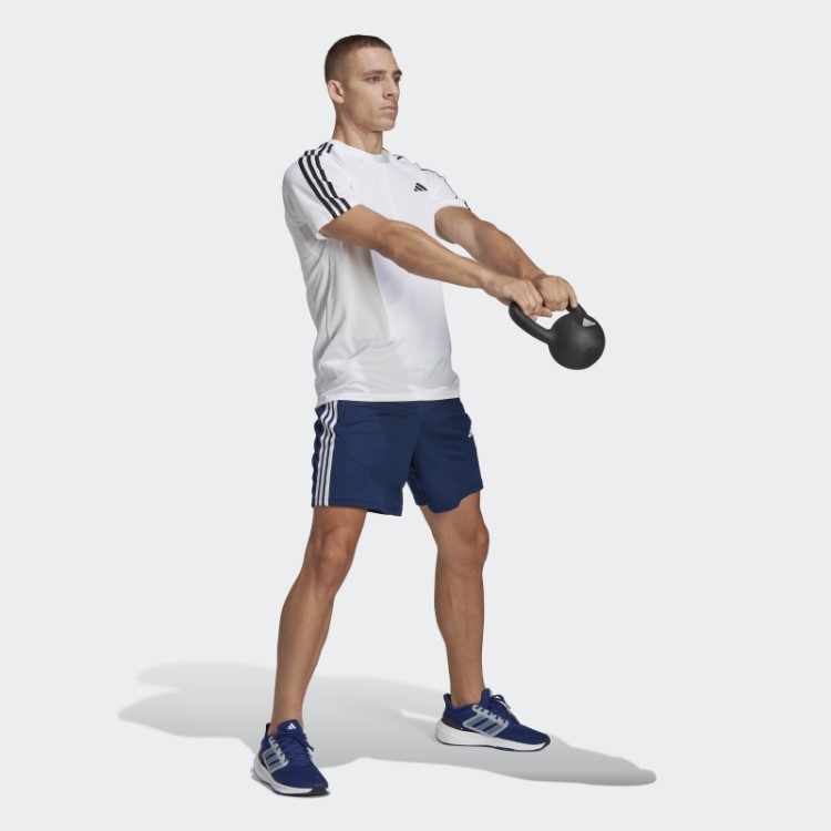 Short De Treino Adidas Azul Escuro Train Essentials Piqué Com As Três Listras