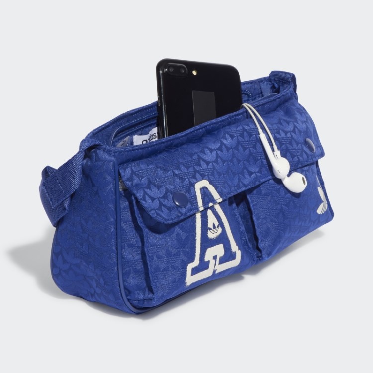 Bolsa Trifólio Azul Vitória Monograma Jacquard Mini Avião Adidas