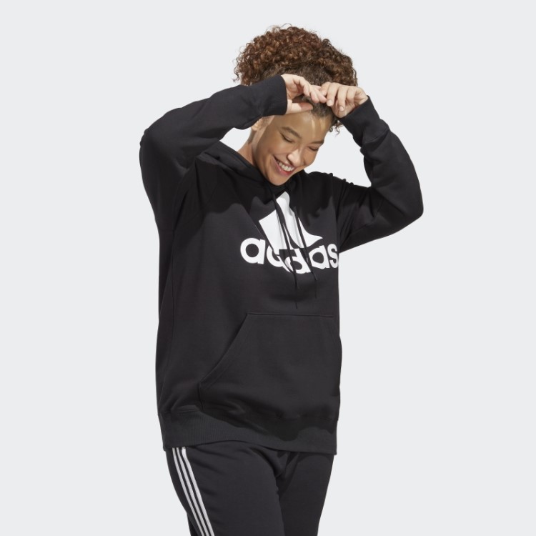 Moletom Com Capuz Regular French Terry Com Logo Grande Preto Essencial (tamanho Grande) Adidas