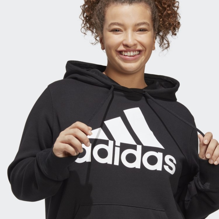 Moletom Com Capuz Regular French Terry Com Logo Grande Preto Essencial (tamanho Grande) Adidas