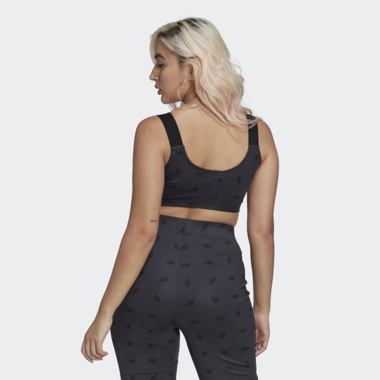 Top Espartilho Com Estampa Allover Cinza Noturno Adidas