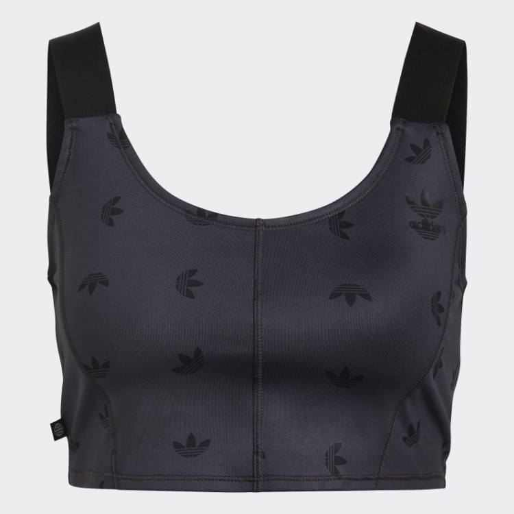 Top Espartilho Com Estampa Allover Cinza Noturno Adidas