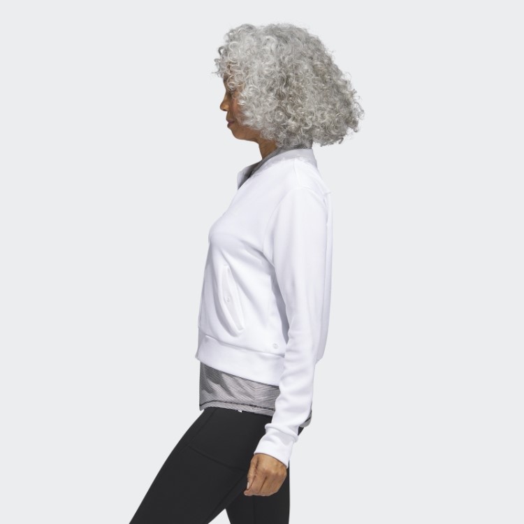 Jaqueta Bomber De Malha Adidas Branca Moda