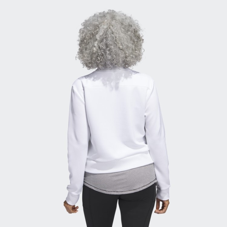 Jaqueta Bomber De Malha Adidas Branca Moda