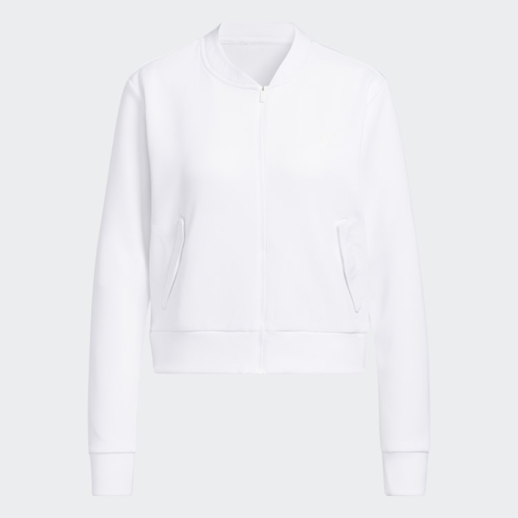 Jaqueta Bomber De Malha Adidas Branca Moda