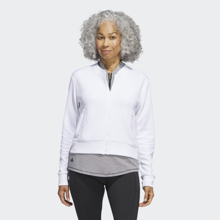 Jaqueta Bomber De Malha Adidas Branca