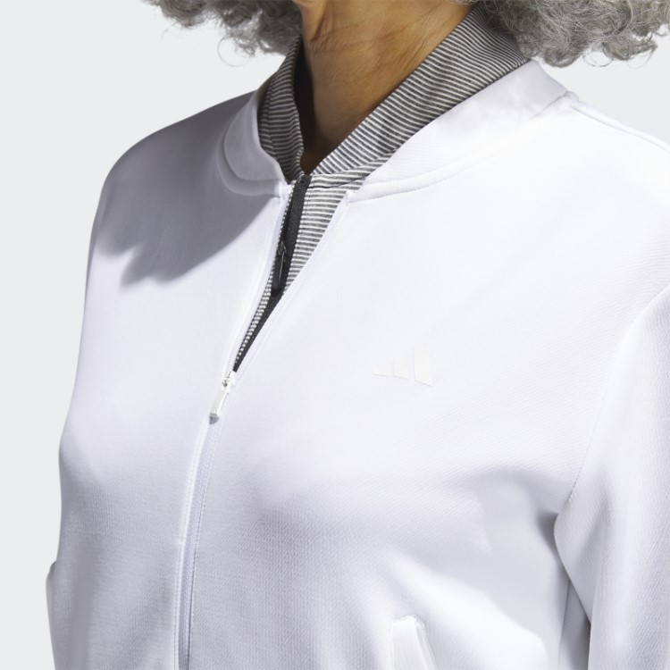 Jaqueta Bomber De Malha Adidas Branca