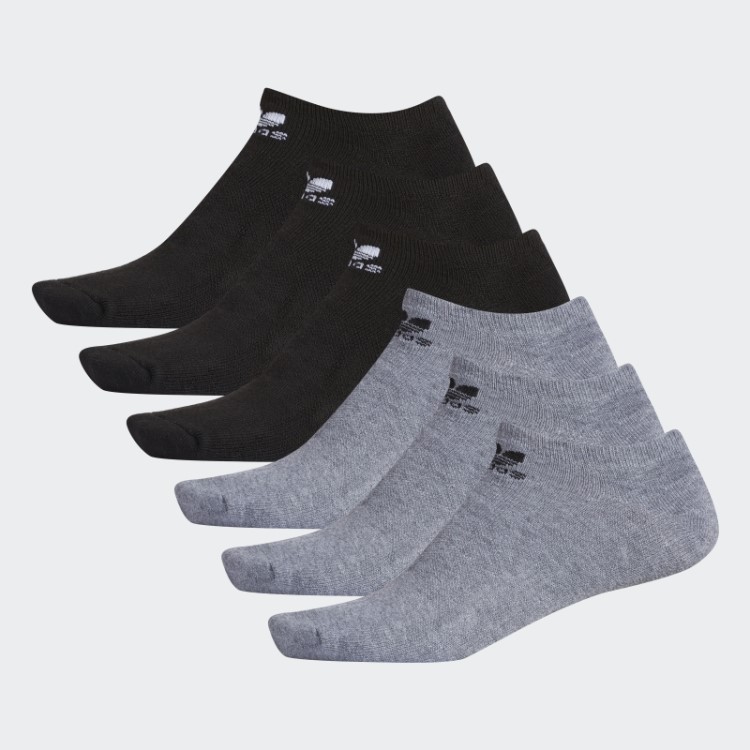 Meias Invisíveis Adidas Trefoil Cinza Médio 6 Pares