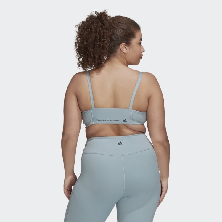 Sutiã De Suporte Leve Para Estúdio De Ioga (tamanho Grande) Cinza Adidas