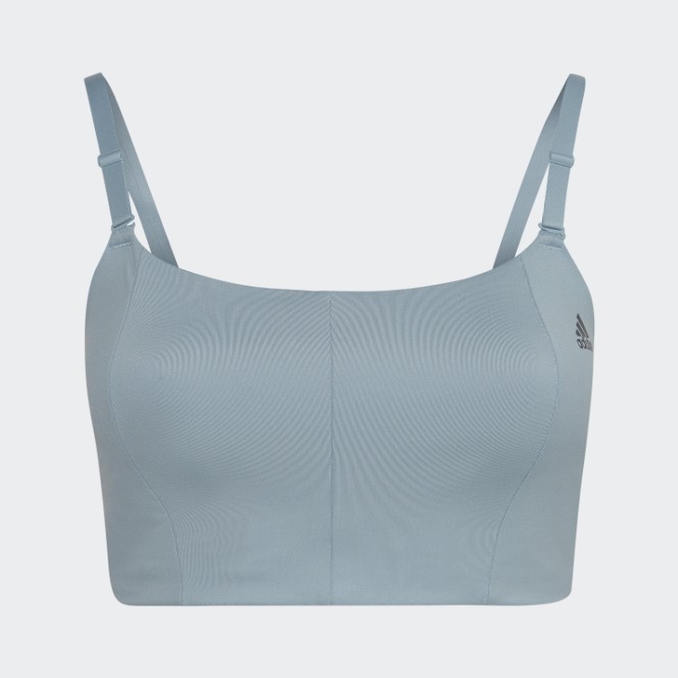 Sutiã De Suporte Leve Para Estúdio De Ioga (tamanho Grande) Cinza Adidas