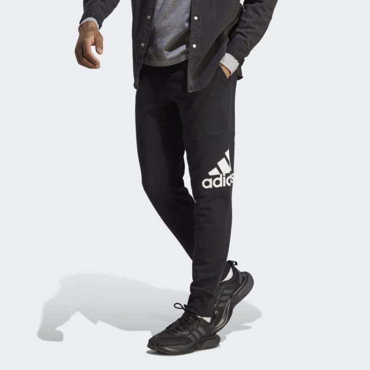 Calça Com Logo Afunilada French Terry Black Essentials Adidas
