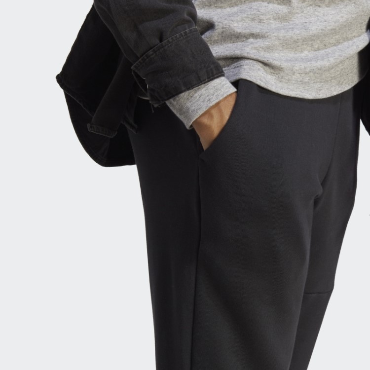 Calça Com Logo Afunilada French Terry Black Essentials Adidas
