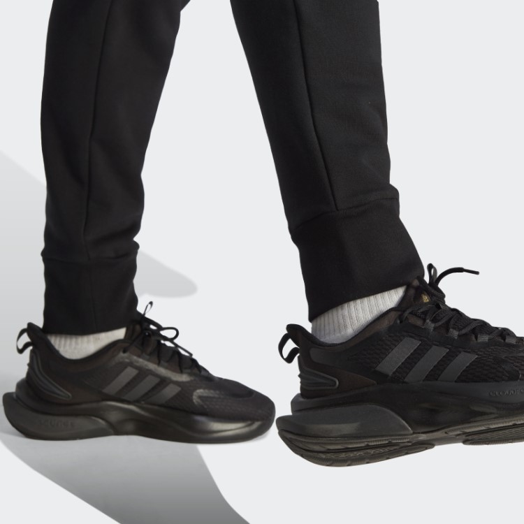 Calça Com Logo Afunilada French Terry Black Essentials Adidas