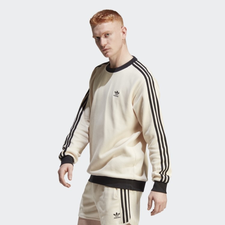 Adidas White Adicolor Classics Waffle Crew
