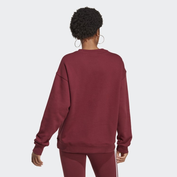 Moletom Vermelho Adidas Trefoil Crew Estiloso
