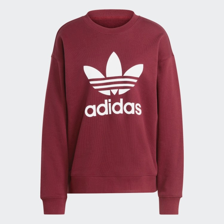 Moletom Vermelho Fashion Da Adidas Trefoil Crew