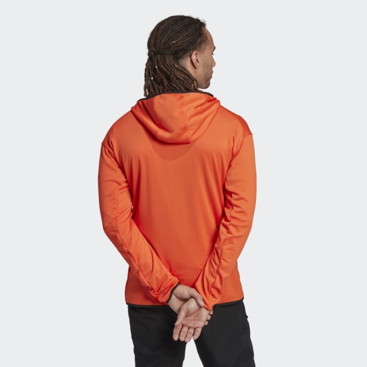 Jaqueta De Caminhada Adidas Terrex Tech Flooce Leve Com Capuz Laranja