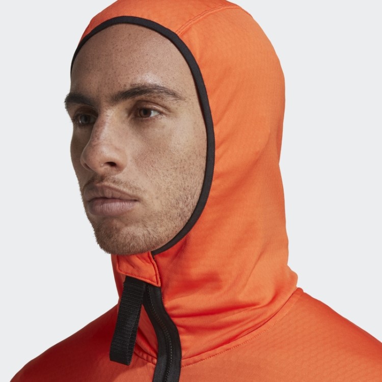 Jaqueta De Caminhada Adidas Terrex Tech Flooce Leve Com Capuz Laranja