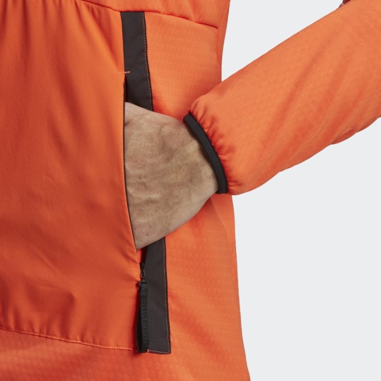 Jaqueta De Caminhada Adidas Terrex Tech Flooce Leve Com Capuz Laranja