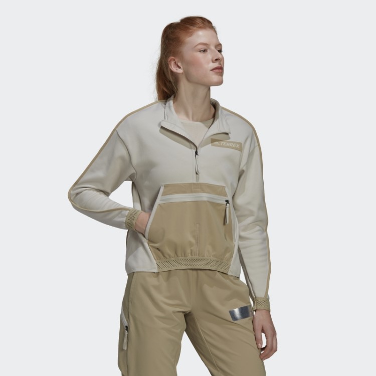 Moletom Com Camada Intermediária De Bolso Com Meio Zíper E Caminhada Terrex Adidas Aluminio