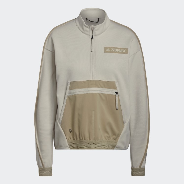 Moletom Com Camada Intermediária De Bolso Com Meio Zíper E Caminhada Terrex Adidas Aluminio
