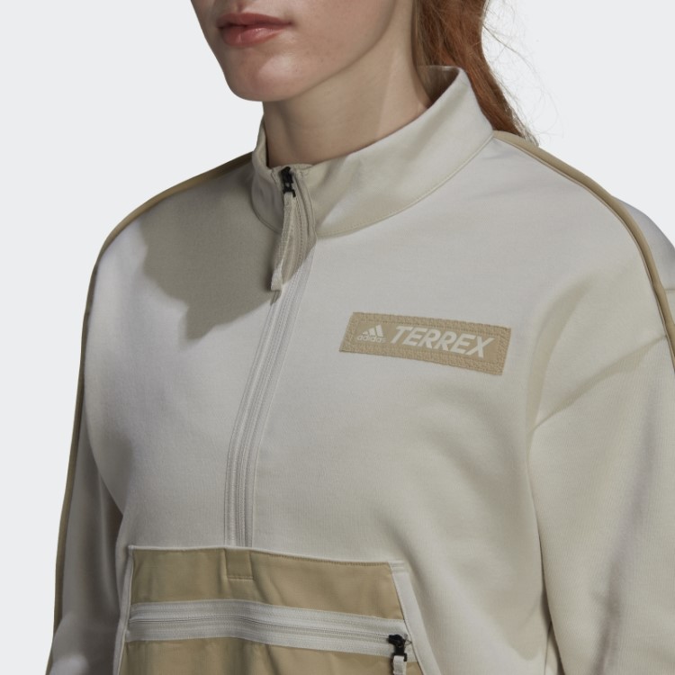 Moletom Com Camada Intermediária De Bolso Com Meio Zíper E Caminhada Terrex Adidas Aluminio