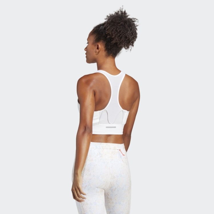 Sutiã De Bolso De Corrida De Suporte Médio Adidas Branco