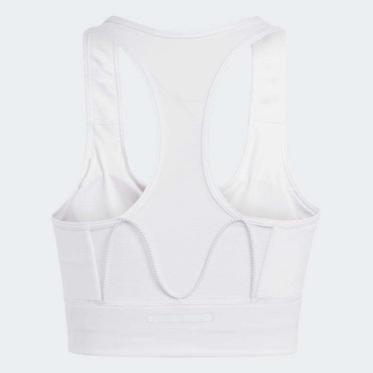 Sutiã De Bolso De Corrida De Suporte Médio Adidas Branco