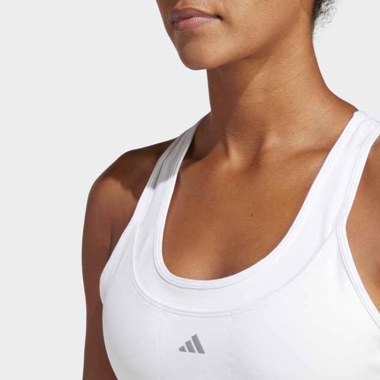 Sutiã De Bolso De Corrida De Suporte Médio Adidas Branco