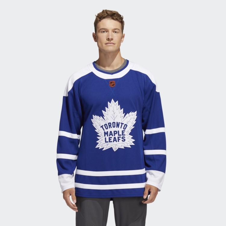 Royal 08 Ccm-sld Adidas Maple Leafs Camisa Reversa Autêntica Com Marca Reversa