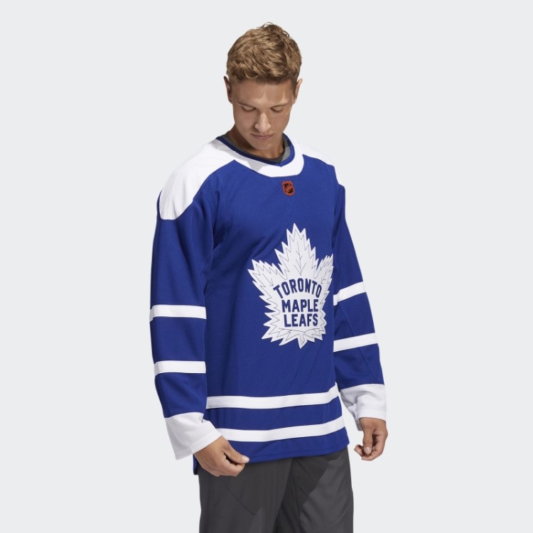 Royal 08 Ccm-sld Adidas Maple Leafs Camisa Reversa Autêntica Com Marca Reversa