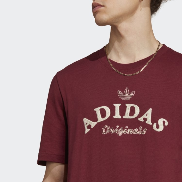 Camiseta Vermelha Com Arquivo Gráfico Adidas