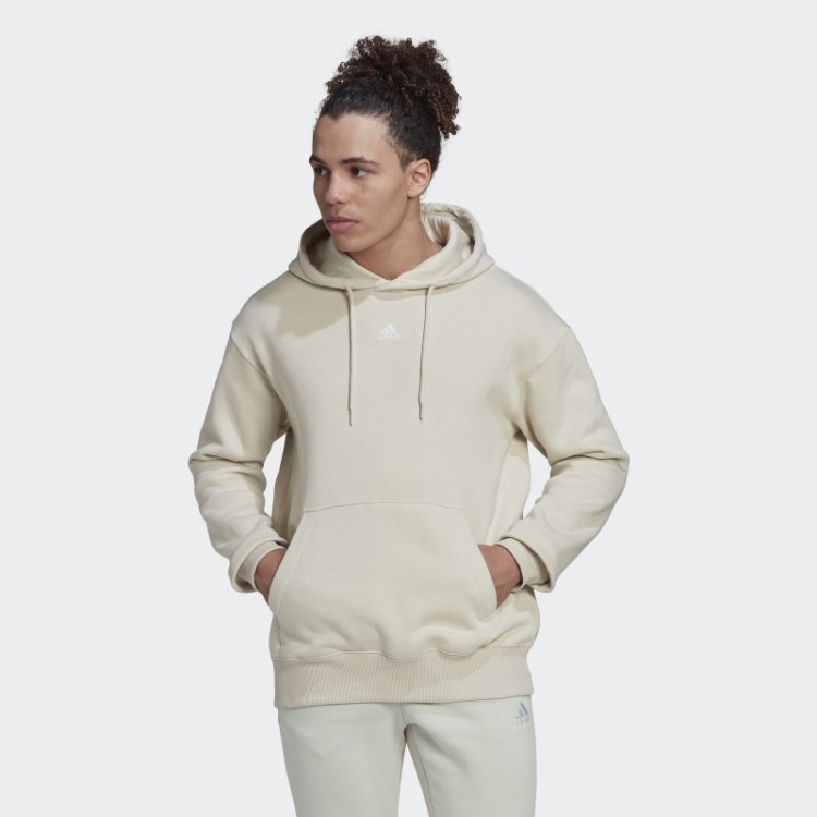 Adidas Essentials Feelvivid Moletom De Lã De Algodão Ombro Caído Alumínio