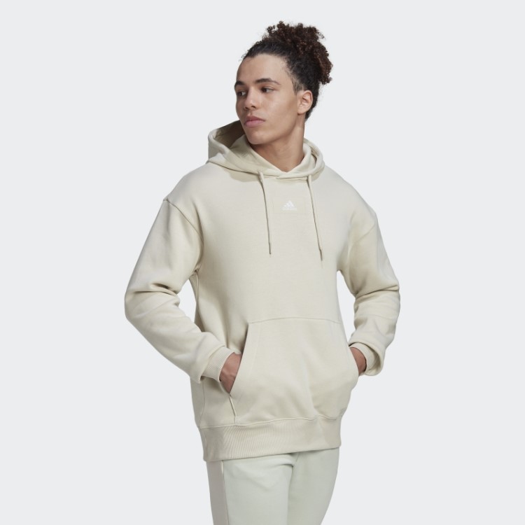 Adidas Essentials Feelvivid Moletom De Lã De Algodão Ombro Caído Alumínio