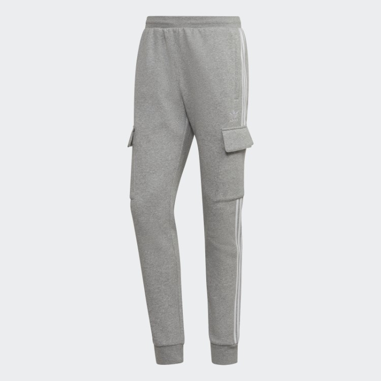 Calça Cargo Slim Cinza Médio Adidas Adicolor Com As Três Listras