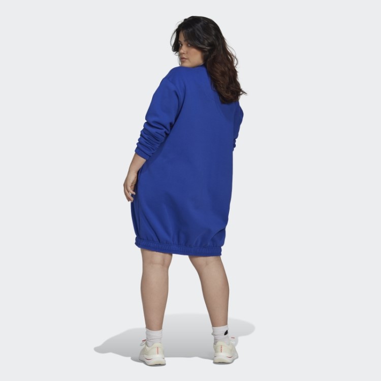 Vestido Suéter Adidas Com Meio Zíper (tamanho Grande) Azul