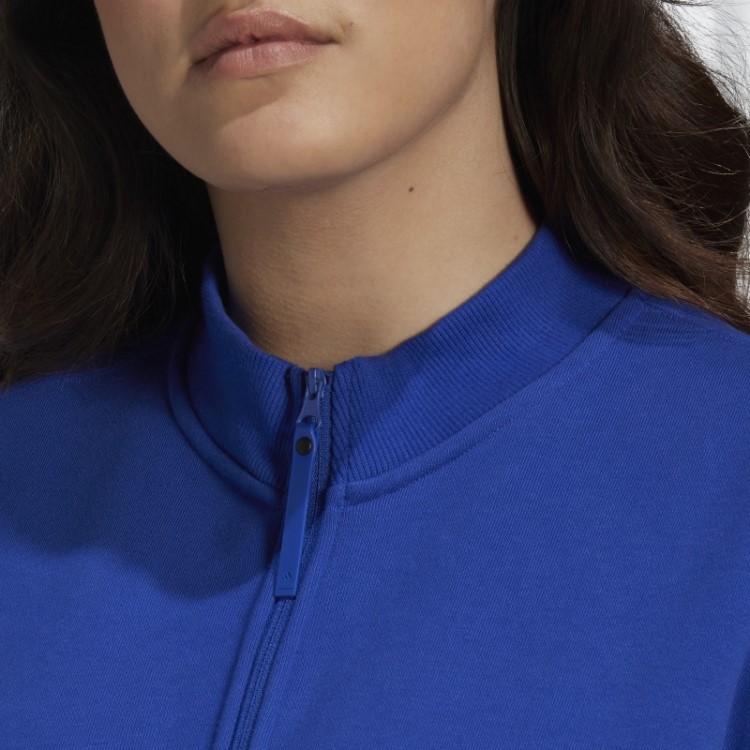 Vestido Suéter Adidas Com Meio Zíper (tamanho Grande) Azul