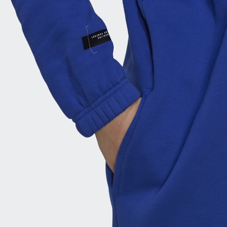 Vestido Suéter Adidas Com Meio Zíper (tamanho Grande) Azul