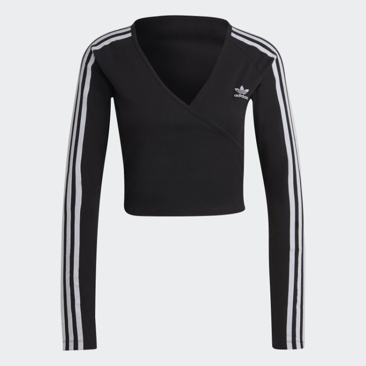 Camiseta Manga Longa Adicolor Classics Crop Adidas Preta