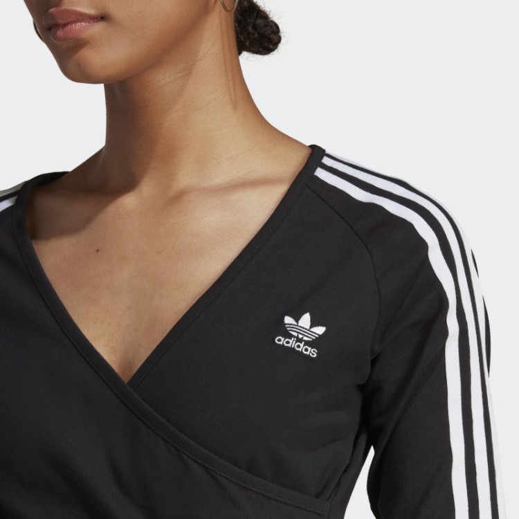 Camiseta Manga Longa Adicolor Classics Crop Adidas Preta