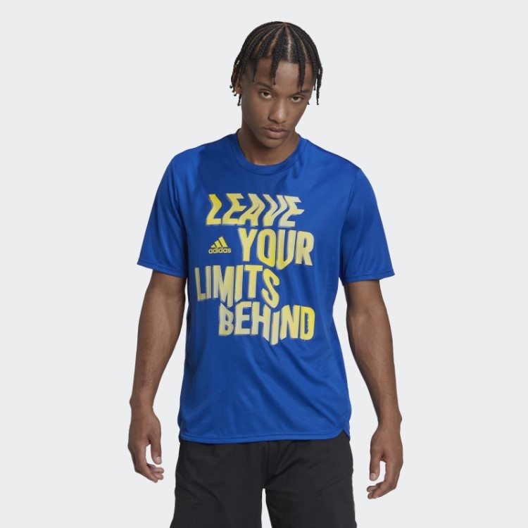T-shirt De Treino Com Slogan Aeroready Hiit Azul Royal Desenhada Para O Movimento Adidas