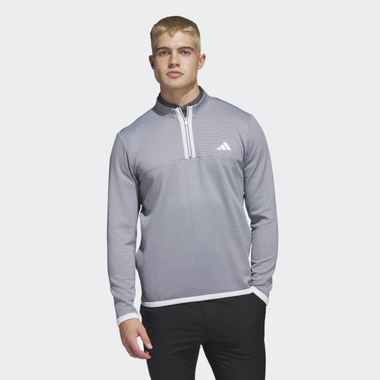 Pulôver De Golfe Branco Com Micropontos E Zíper 1/4 Adidas