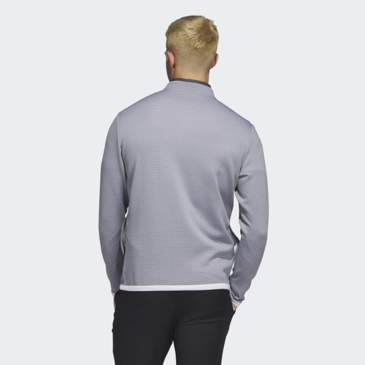 Pulôver De Golfe Branco Com Micropontos E Zíper 1/4 Adidas