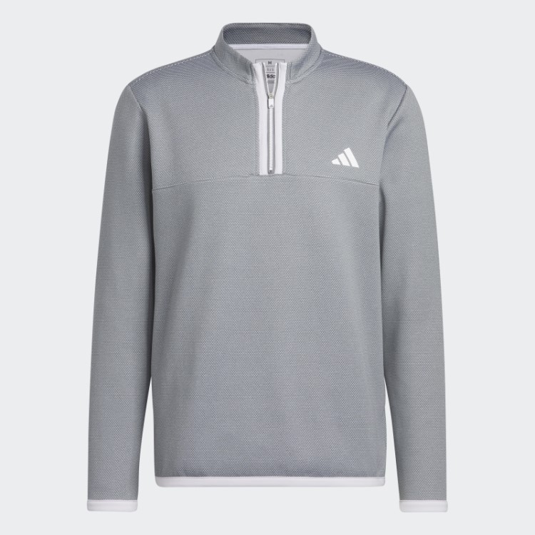 Pulôver De Golfe Branco Com Micropontos E Zíper 1/4 Adidas