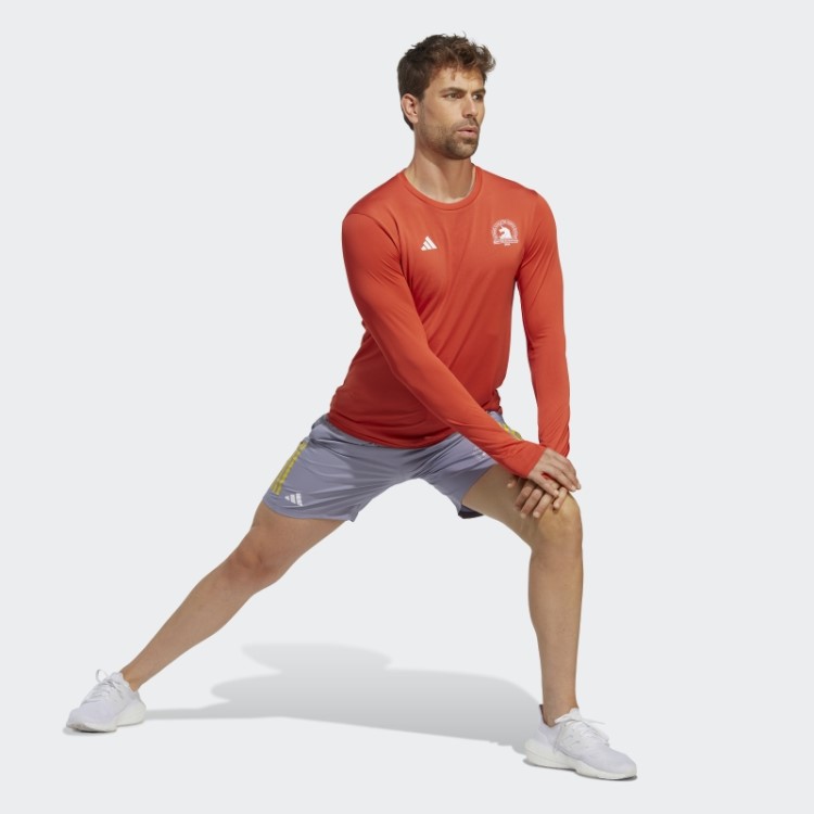 Camiseta De Corrida Manga Longa Red Boston Marathon 2023 Adidas